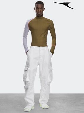 Canada Goose SnowGoose Edge Pant Mens Cargo Optical White Sz 34 Cotton Ski Snow